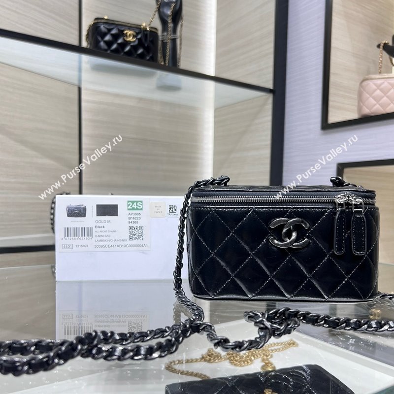 Chanel Lambskin Clutch with Chain AP3905 All Black 2024 (yezi-240517100)