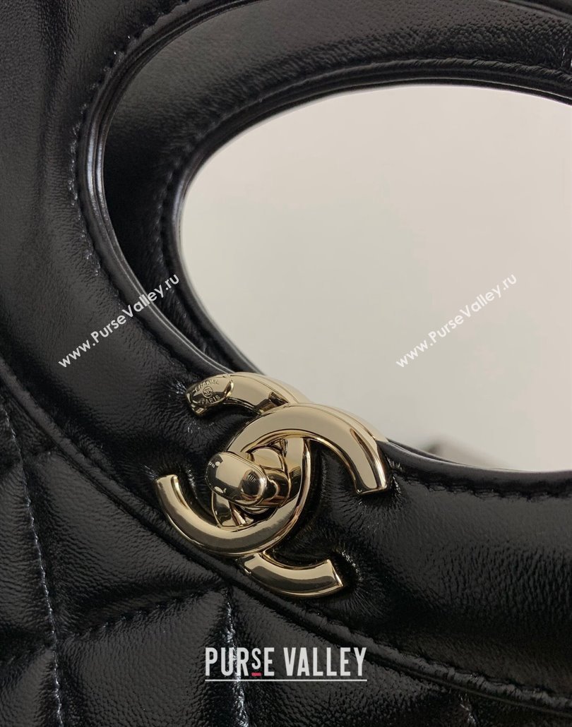 Chanel 31 Shiny Lambskin Small Shopping bag AS4853 Black 2024 (yezi-240517053)