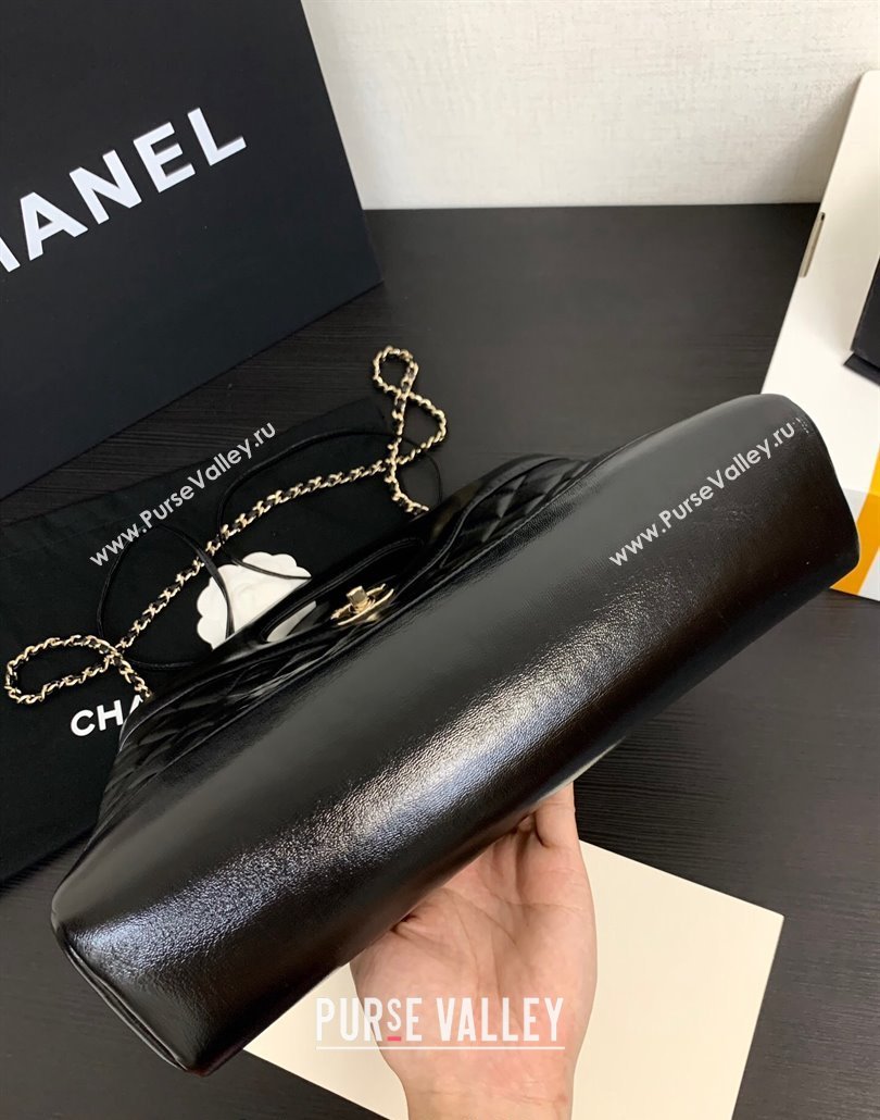 Chanel 31 Shiny Lambskin Small Shopping bag AS4853 Black 2024 (yezi-240517053)