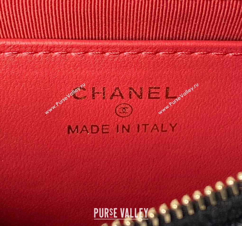 Chanel 19 Calfskin Clutch with Long Chain AP3763 Black 2024 (yezi-240517124)