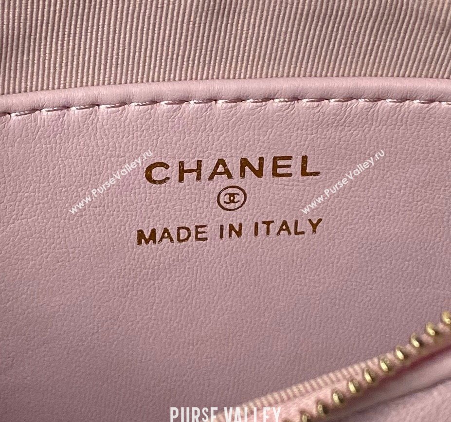 Chanel 19 Calfskin Clutch with Long Chain AP3763 Light Purple 2024 (yezi-240517123)