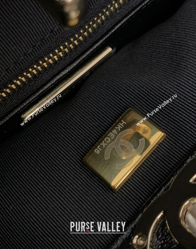 Chanel 31 Shiny Lambskin Small Shopping bag AS4853 Black 2024 (yezi-240517053)