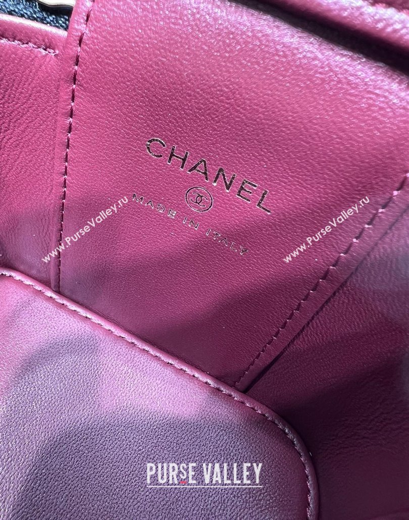 Chanel Shiny Calfskin Mini Clutch with Chain and Gold-Tone Balls AP2292 Black 2024 (yezi-240517101)