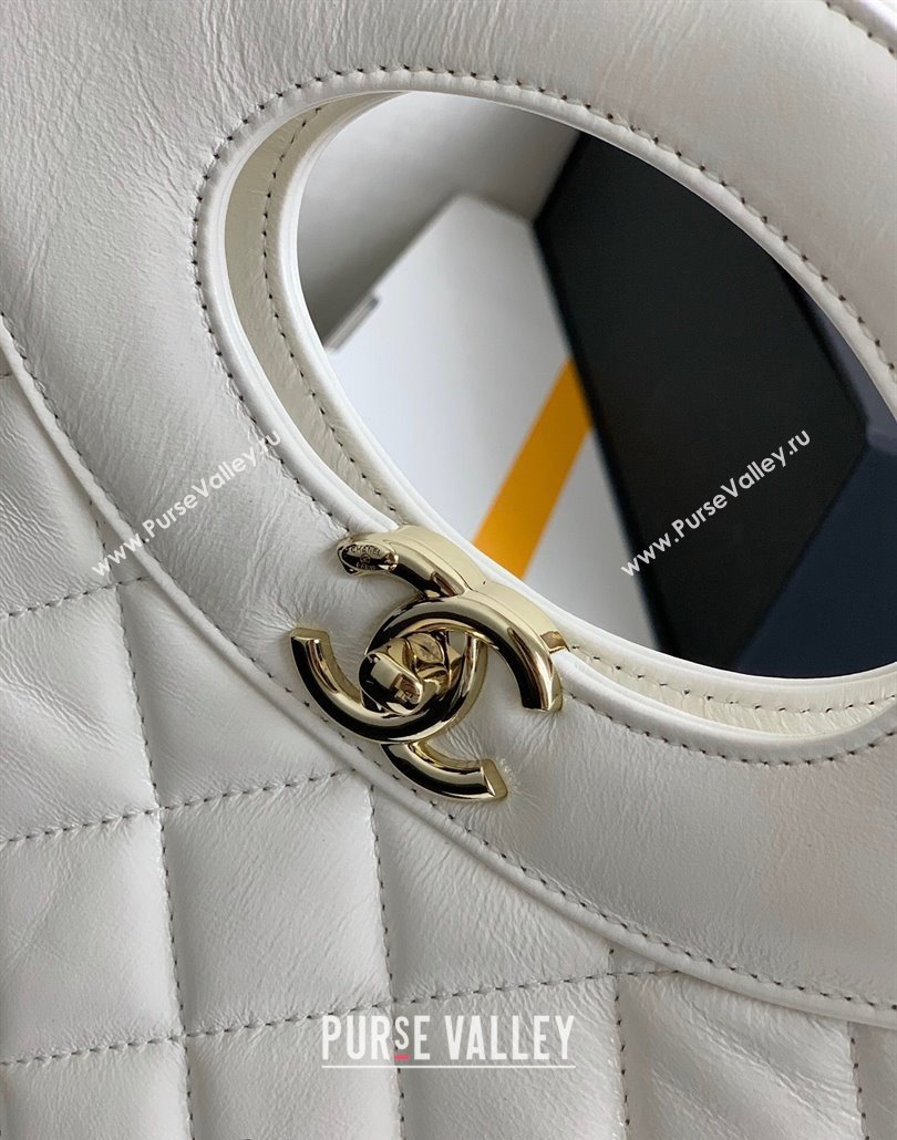 Chanel 31 Shiny Lambskin Small Shopping bag AS4853 White 2024 (yezi-240517054)