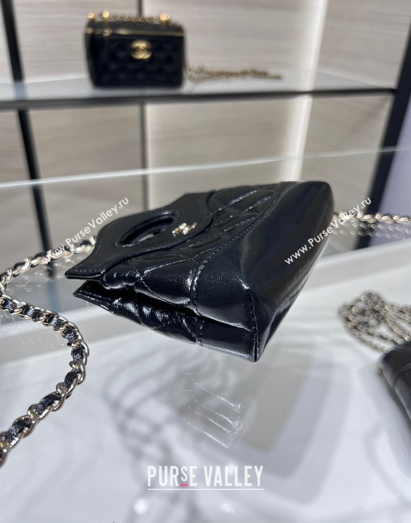 Chanel Shiny Lambskin Clutch with Chain AP3875 Black 2024 (yezi-240517072)