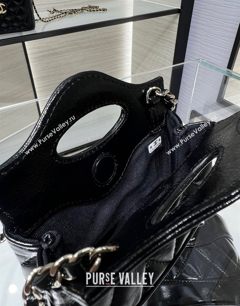 Chanel Shiny Lambskin Clutch with Chain AP3875 Black 2024 (yezi-240517072)