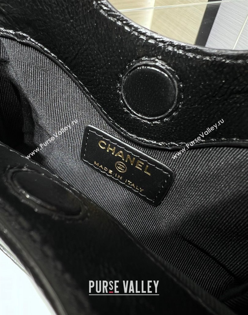 Chanel Shiny Lambskin Clutch with Chain AP3875 Black 2024 (yezi-240517072)