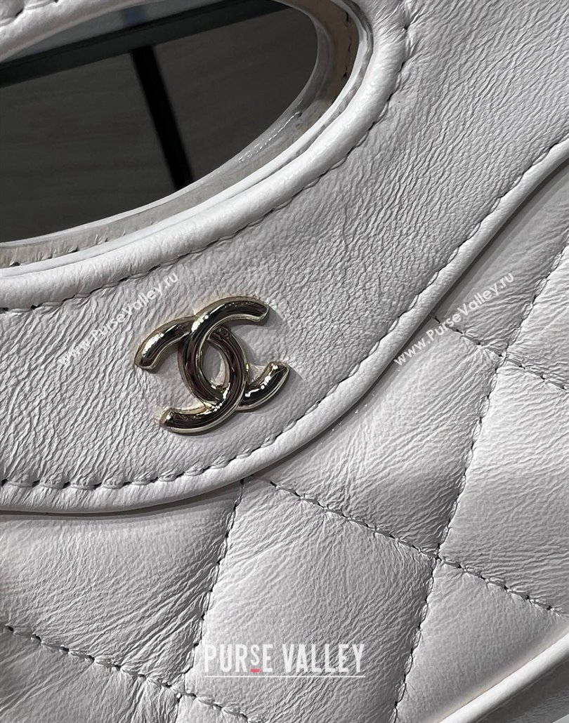Chanel Shiny Lambskin Clutch with Chain AP3875 White 2024 (yezi-240517075)