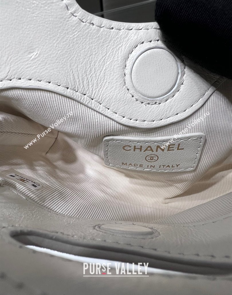 Chanel Shiny Lambskin Clutch with Chain AP3875 White 2024 (yezi-240517075)