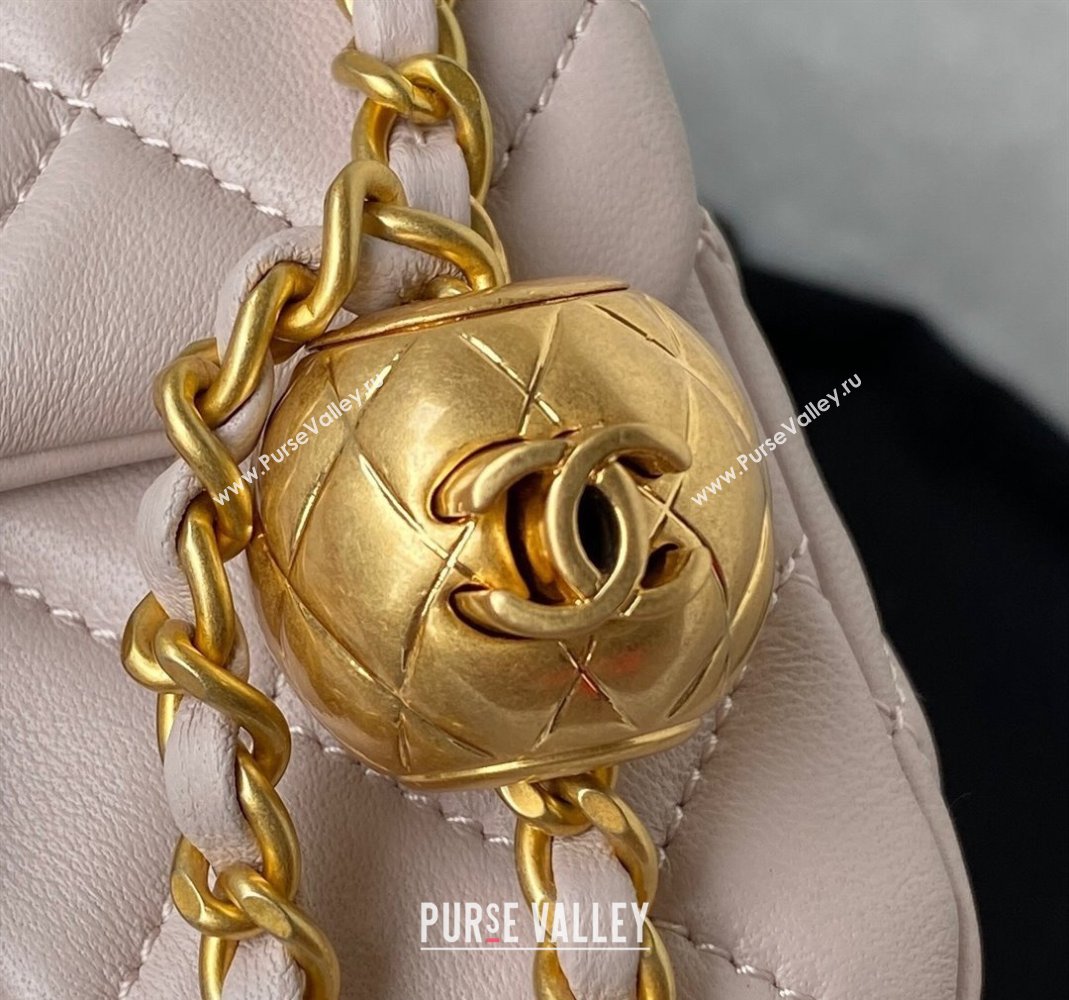 Chanel Lambskin Mini Square Flap Bag with Gold-Tone Metal Ball AS1786 Light Pink 2024 (yezi-240517105)