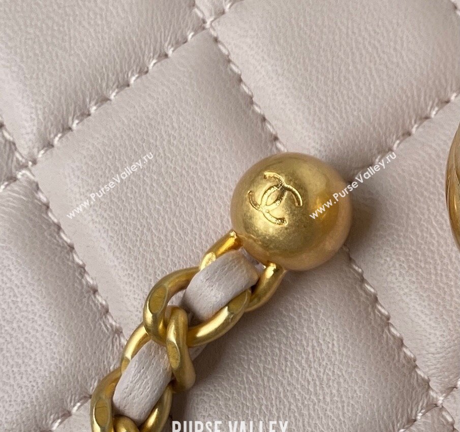 Chanel Lambskin Mini Square Flap Bag with Gold-Tone Metal Ball AS1786 Light Pink 2024 (yezi-240517105)