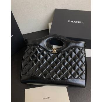 Chanel 31 Shiny Lambskin East-West Shopping bag AS4854 Black 2024 (yezi-240517059)