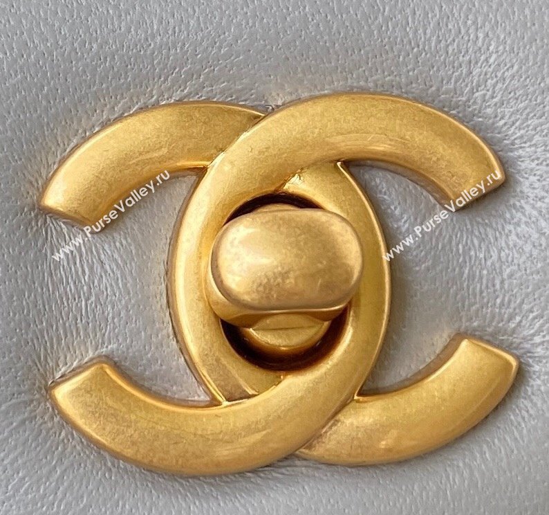 Chanel Lambskin Small Flap Bag with Gold-Tone Metal Ball AS1787 Grey 2024 (yezi-240517115)