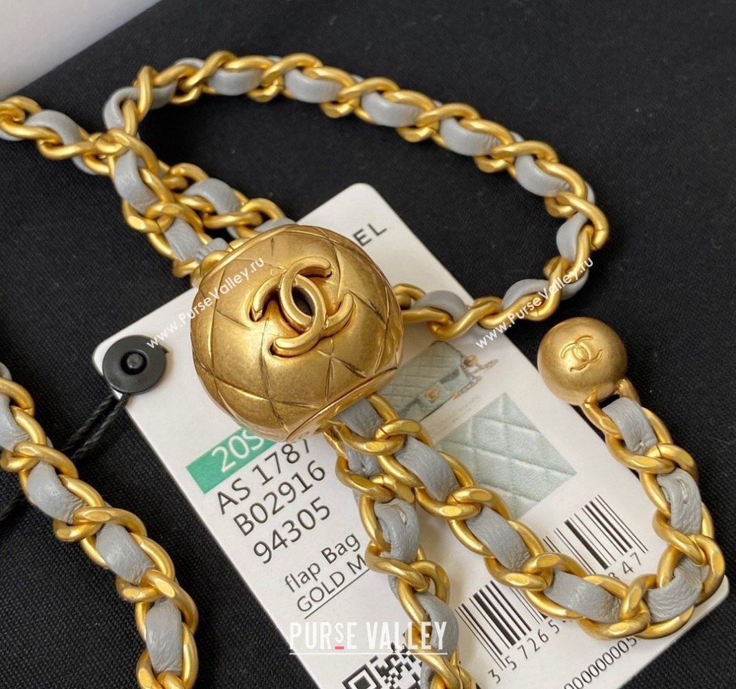 Chanel Lambskin Small Flap Bag with Gold-Tone Metal Ball AS1787 Grey 2024 (yezi-240517115)