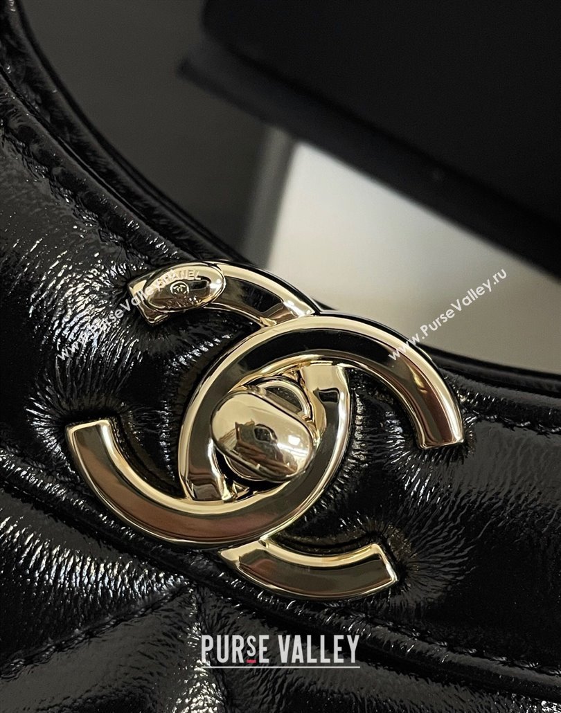 Chanel 31 Shiny Lambskin East-West Shopping bag AS4854 Black 2024 (yezi-240517059)