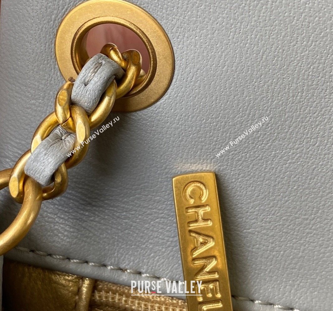 Chanel Lambskin Small Flap Bag with Gold-Tone Metal Ball AS1787 Grey 2024 (yezi-240517115)