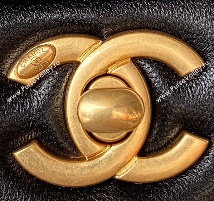 Chanel Lambskin Mini Flap bag with Pearls Chain AS4868 Black 2024 (yezi-240517096)