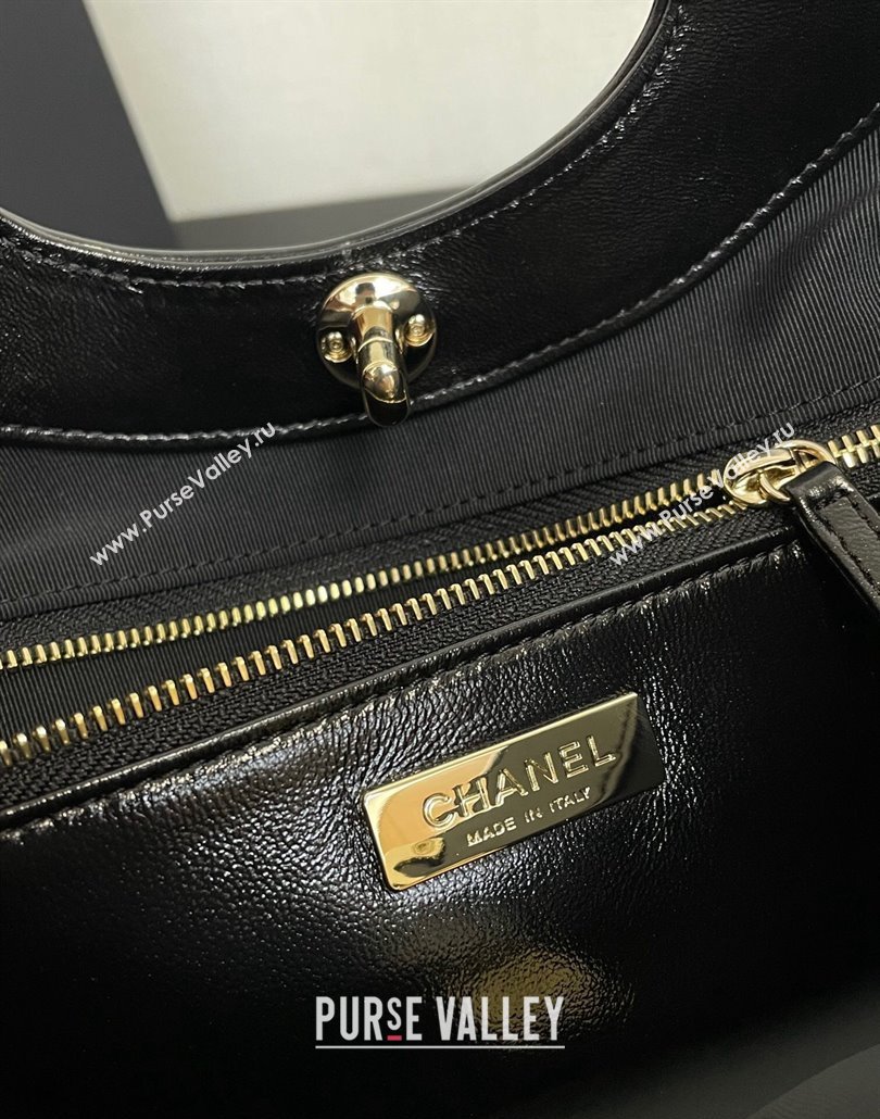 Chanel 31 Shiny Lambskin East-West Shopping bag AS4854 Black 2024 (yezi-240517059)