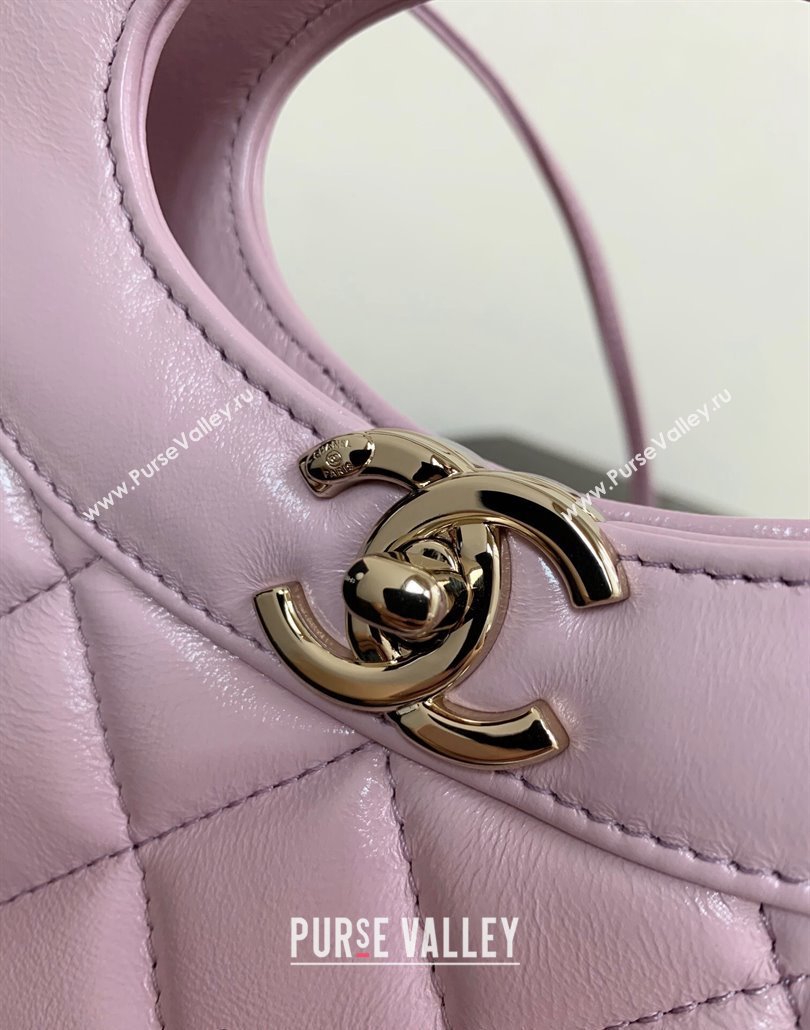 Chanel 31 Shiny Lambskin East-West Shopping bag AS4854 Light Purple 2024 (yezi-240517060)