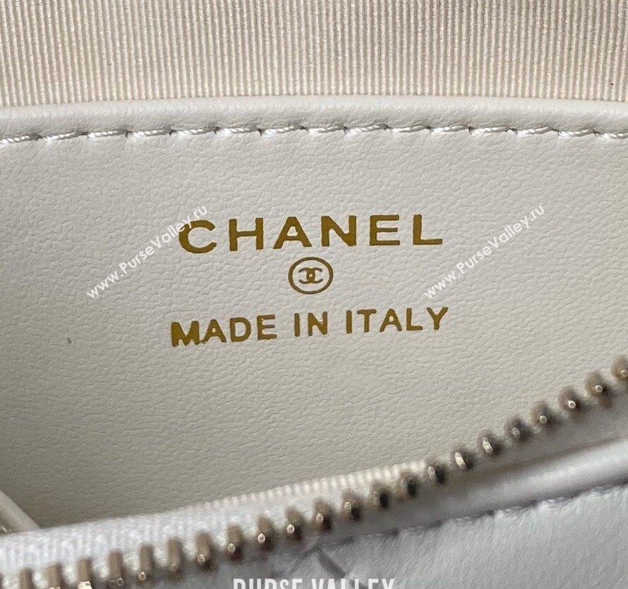 Chanel 19 Calfskin Clutch with Long Chain AP3763 White 2024 (yezi-240517125)