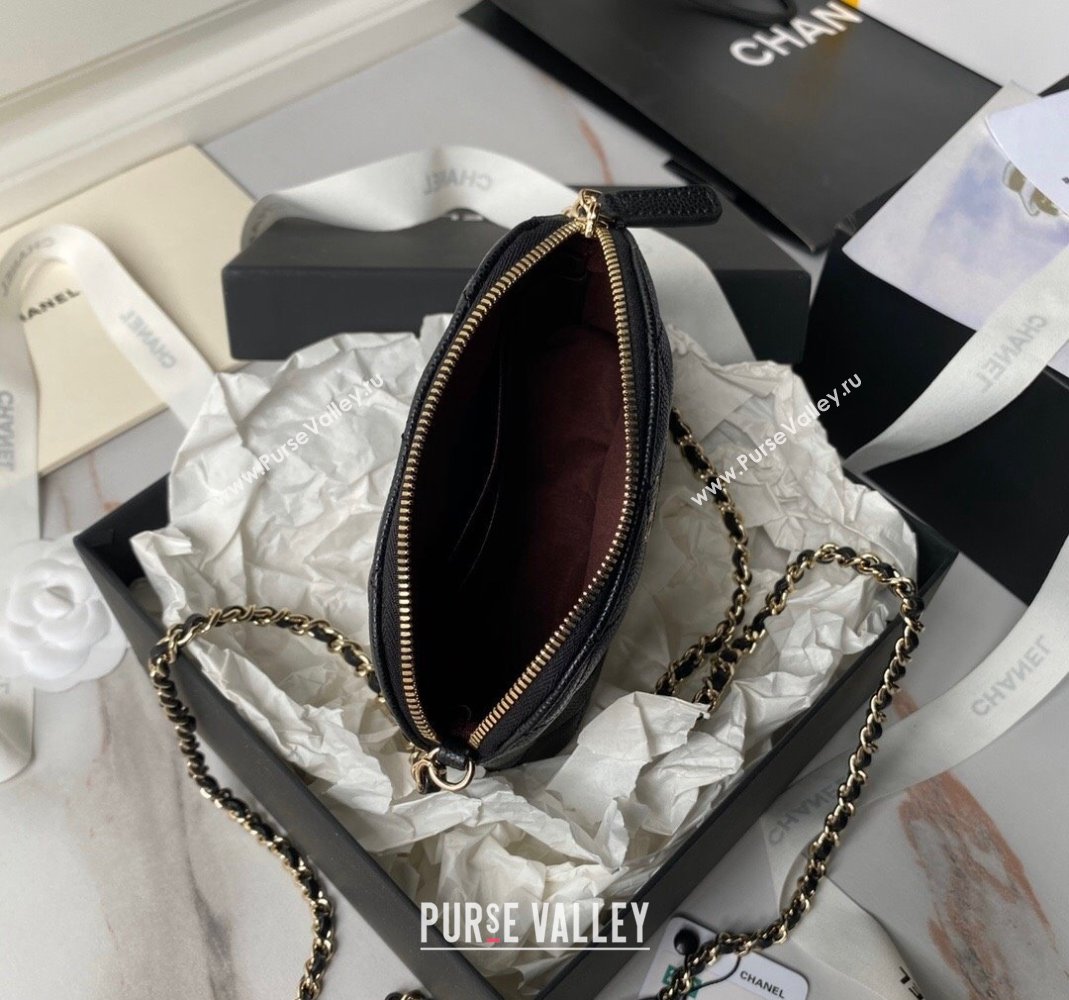 Chanel Grained Calfskin Clutch with Chain AP4000 Black 2024 (yezi-240517046)