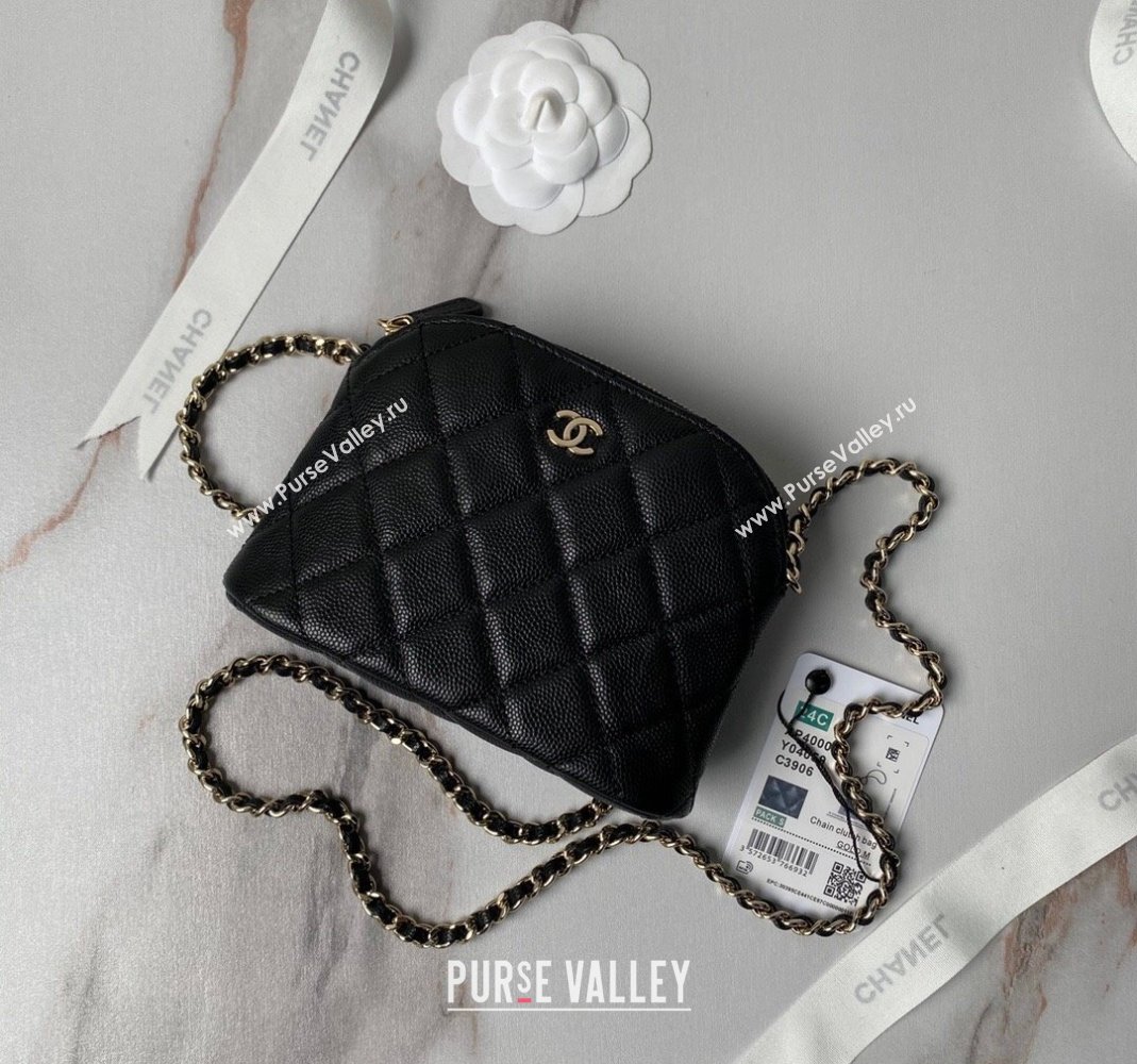 Chanel Grained Calfskin Clutch with Chain AP4000 Black 2024 (yezi-240517046)