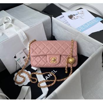 Chanel Lambskin Small Flap Bag with Gold-Tone Metal Ball AS1787 Light Pink 2024 (yezi-240517113)