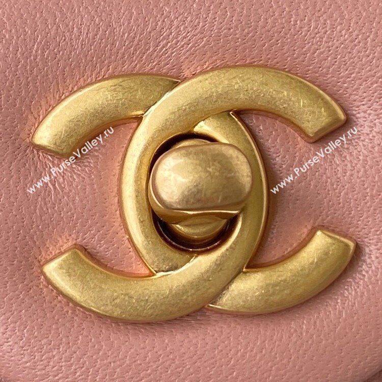 Chanel Lambskin Small Flap Bag with Gold-Tone Metal Ball AS1787 Light Pink 2024 (yezi-240517113)