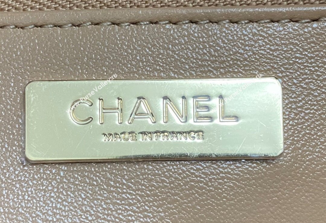 Chanel 31 Shiny Lambskin East-West Shopping bag AS4854 Brown 2024 (yezi-240517061)