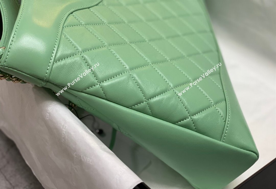 Chanel 31 Shiny Lambskin East-West Shopping bag AS4854 Light Green 2024 (yezi-240517062)