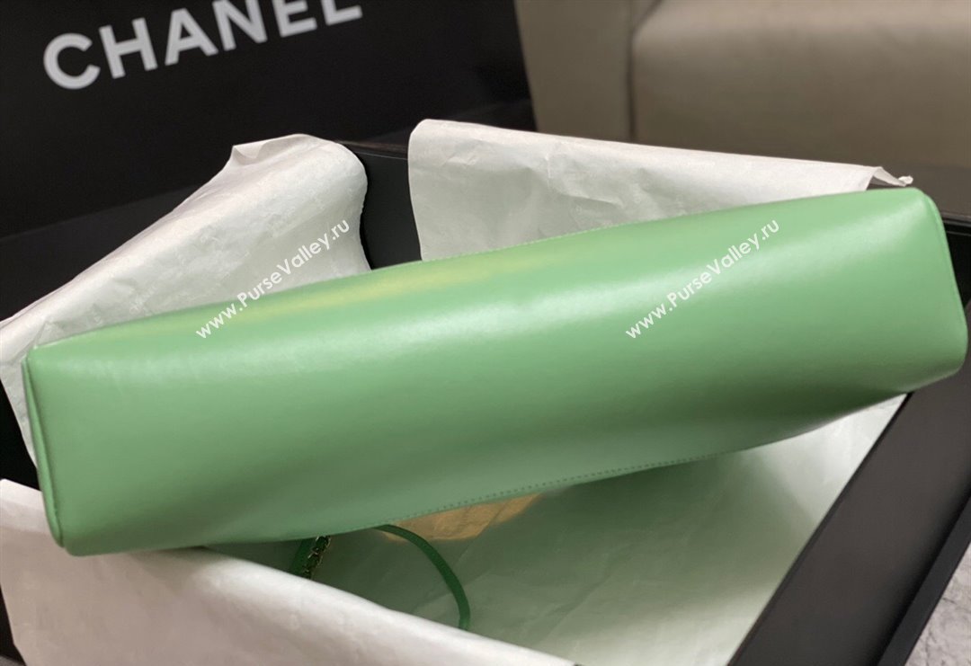 Chanel 31 Shiny Lambskin East-West Shopping bag AS4854 Light Green 2024 (yezi-240517062)