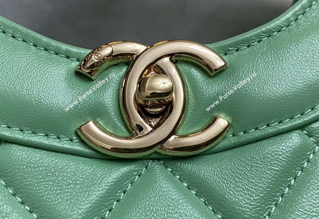 Chanel 31 Shiny Lambskin East-West Shopping bag AS4854 Light Green 2024 (yezi-240517062)
