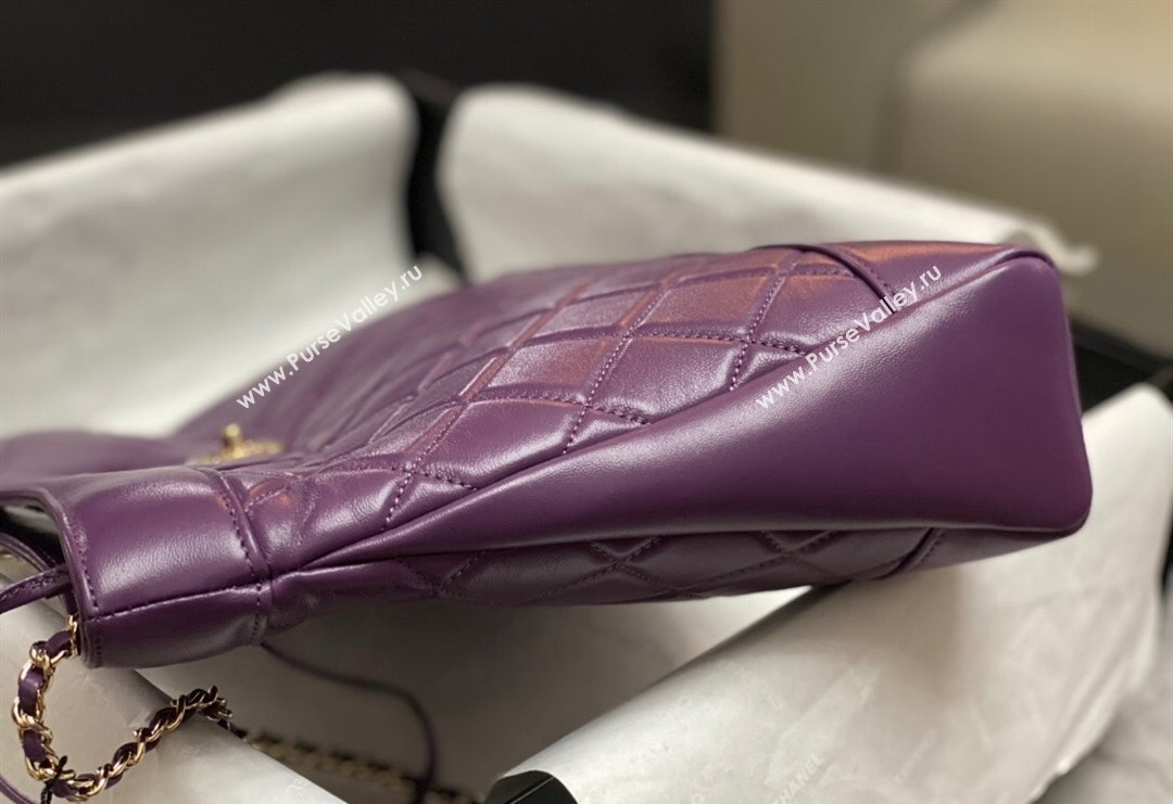 Chanel 31 Shiny Lambskin East-West Shopping bag AS4854 Dark Pink 2024 (yezi-240517063)