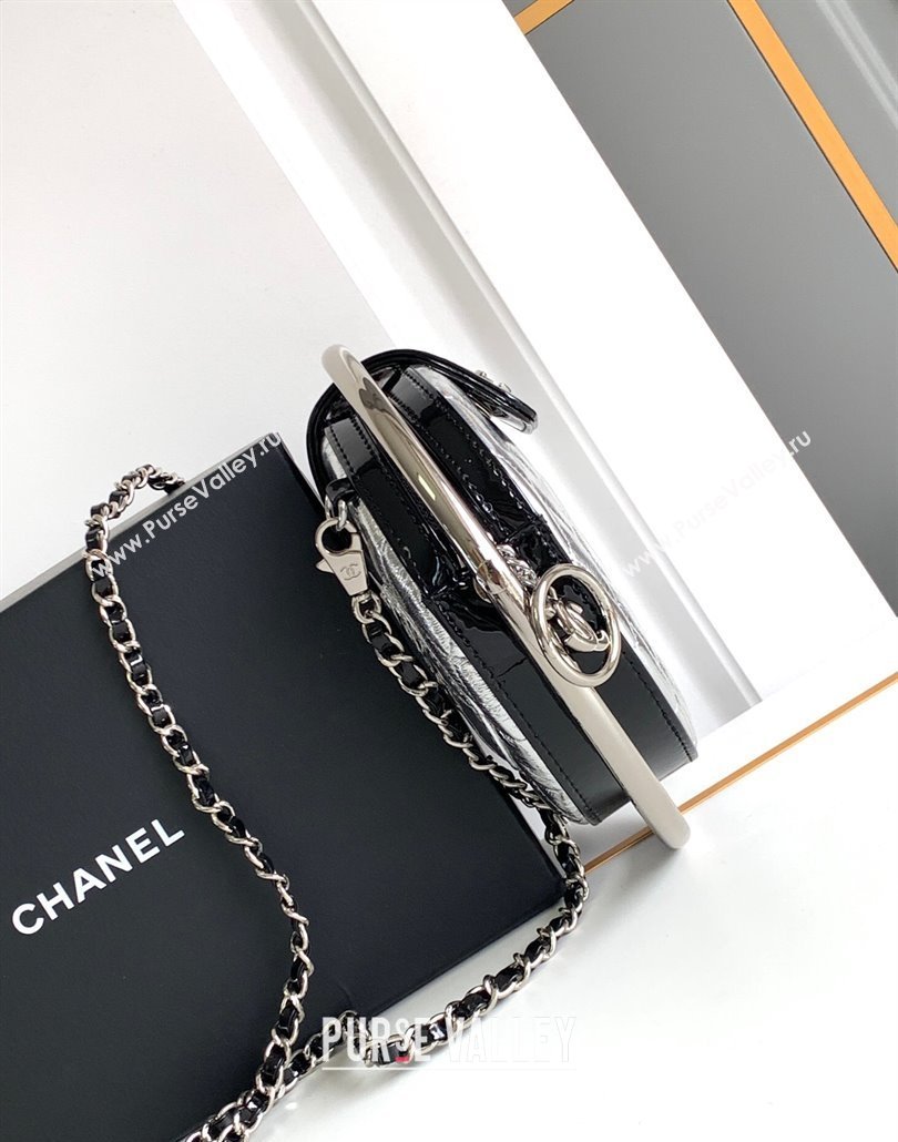 Chanel Tellurion Silver Calfskin Small Evening Bag with Chain 2024 (yezi-240517119)