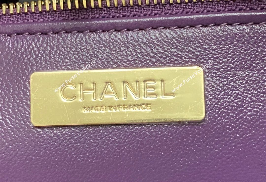 Chanel 31 Shiny Lambskin East-West Shopping bag AS4854 Dark Pink 2024 (yezi-240517063)