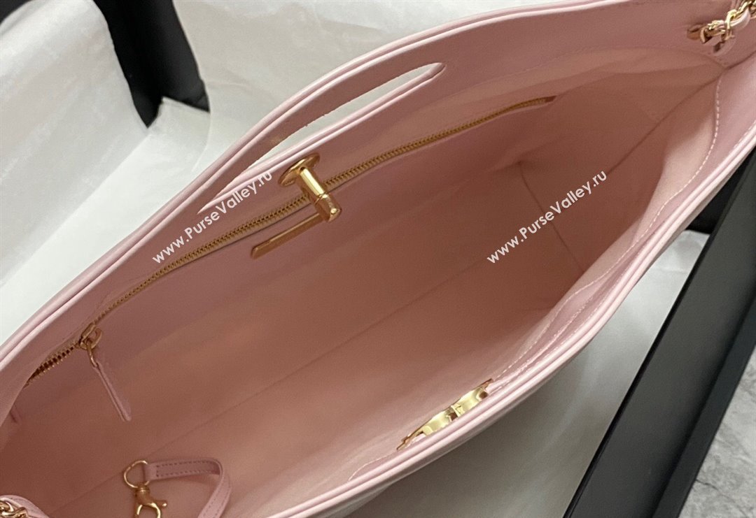 Chanel 31 Shiny Lambskin East-West Shopping bag AS4854 Light Pink 2024 (yezi-240517064)