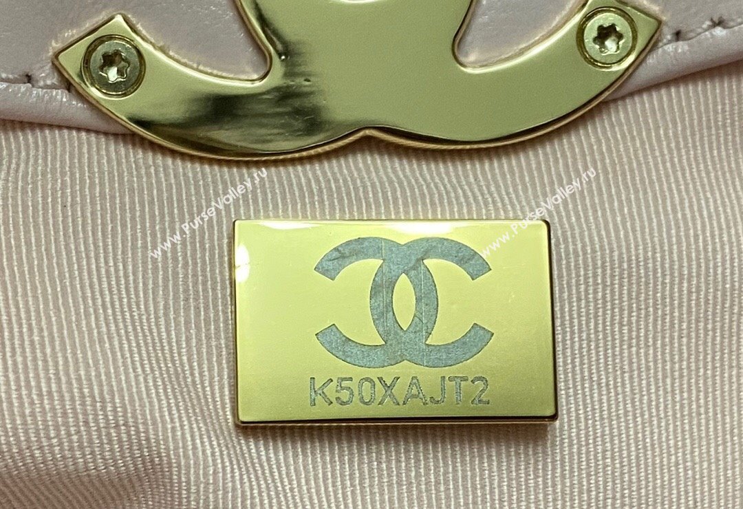 Chanel 31 Shiny Lambskin East-West Shopping bag AS4854 Light Pink 2024 (yezi-240517064)