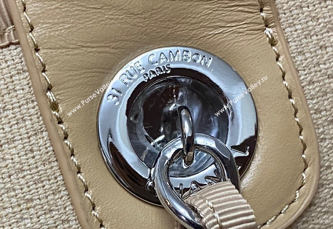 Chanel Deauville Cotton Calfskin Medium Shopping Bag Beige 2024 0517 (yezi-240517040)