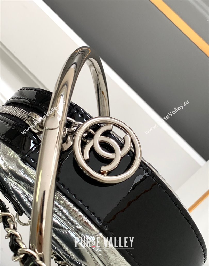 Chanel Tellurion Silver Calfskin Small Evening Bag with Chain 2024 (yezi-240517119)