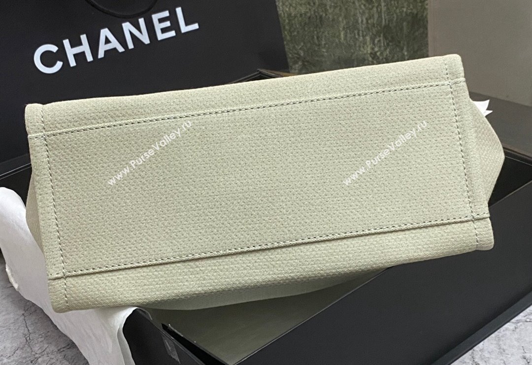 Chanel Deauville Cotton Calfskin Medium Shopping Bag Grey 2024 0517 (yezi-240517041)