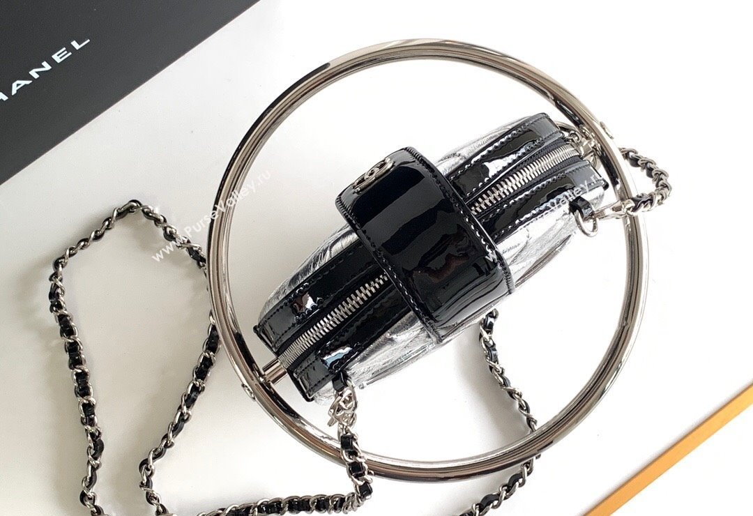 Chanel Tellurion Silver Calfskin Small Evening Bag with Chain 2024 (yezi-240517119)