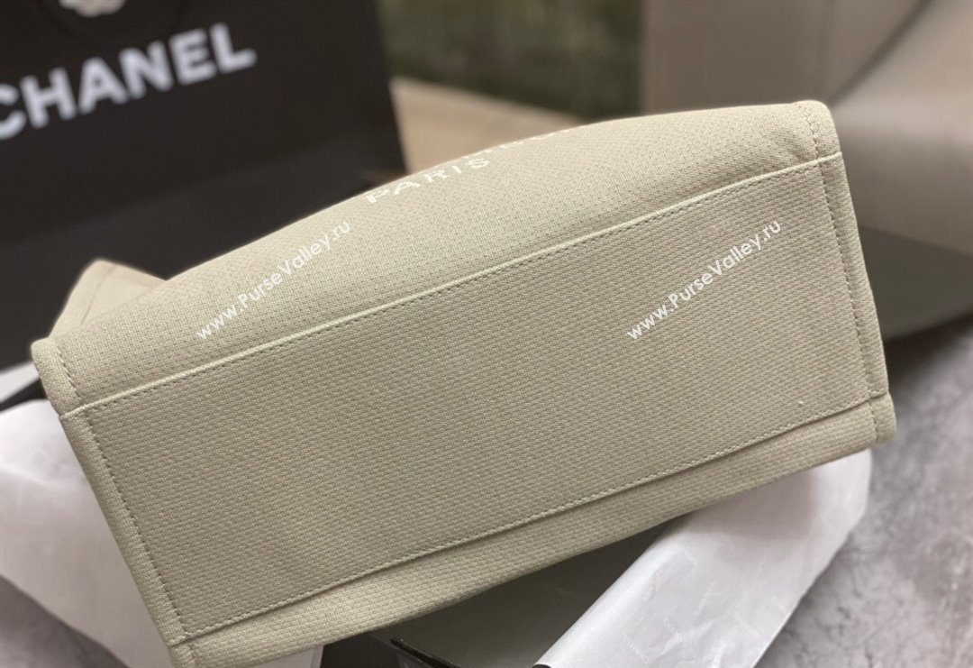 Chanel Deauville Cotton Calfskin Large Shopping Bag Grey 2024 0517 (yezi-240517043)