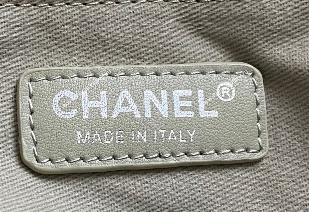 Chanel Deauville Cotton Calfskin Large Shopping Bag Grey 2024 0517 (yezi-240517043)