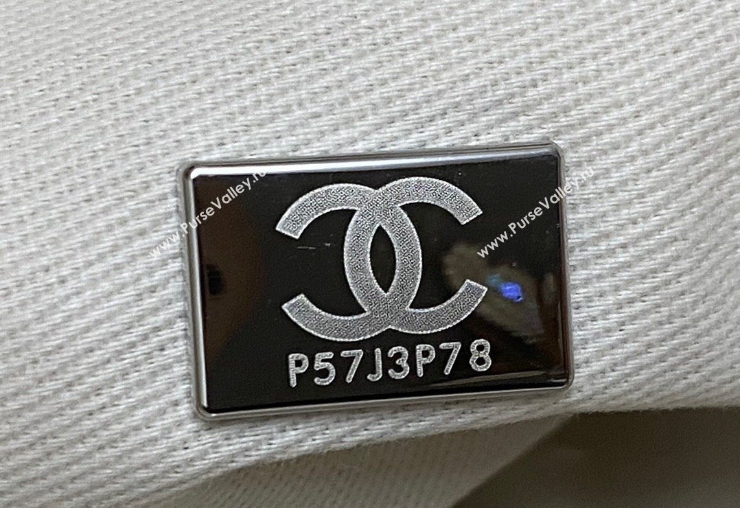 Chanel Deauville Cotton Calfskin Large Shopping Bag White 2024 0517 (yezi-240517044)