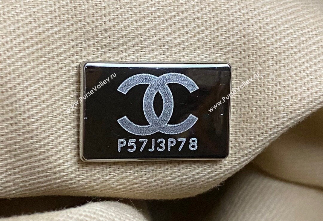 Chanel Deauville Cotton Calfskin Large Shopping Bag Beige 2024 0517 (yezi-240517045)