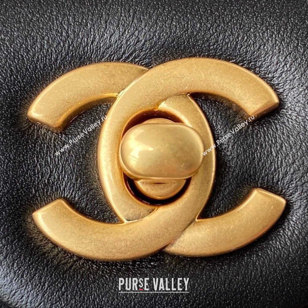 Chanel Lambskin Mini Square Flap Bag with Gold-Tone Metal Ball AS1786 Black 2024 (yezi-240517107)