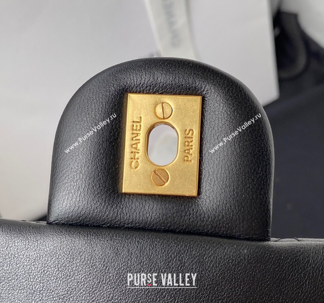 Chanel Lambskin Mini Square Flap Bag with Gold-Tone Metal Ball AS1786 Black 2024 (yezi-240517107)