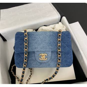 Chanel Washed Denim Classic 11.12 Flap bag A01112 Blue 2024 (yezi-240517135)