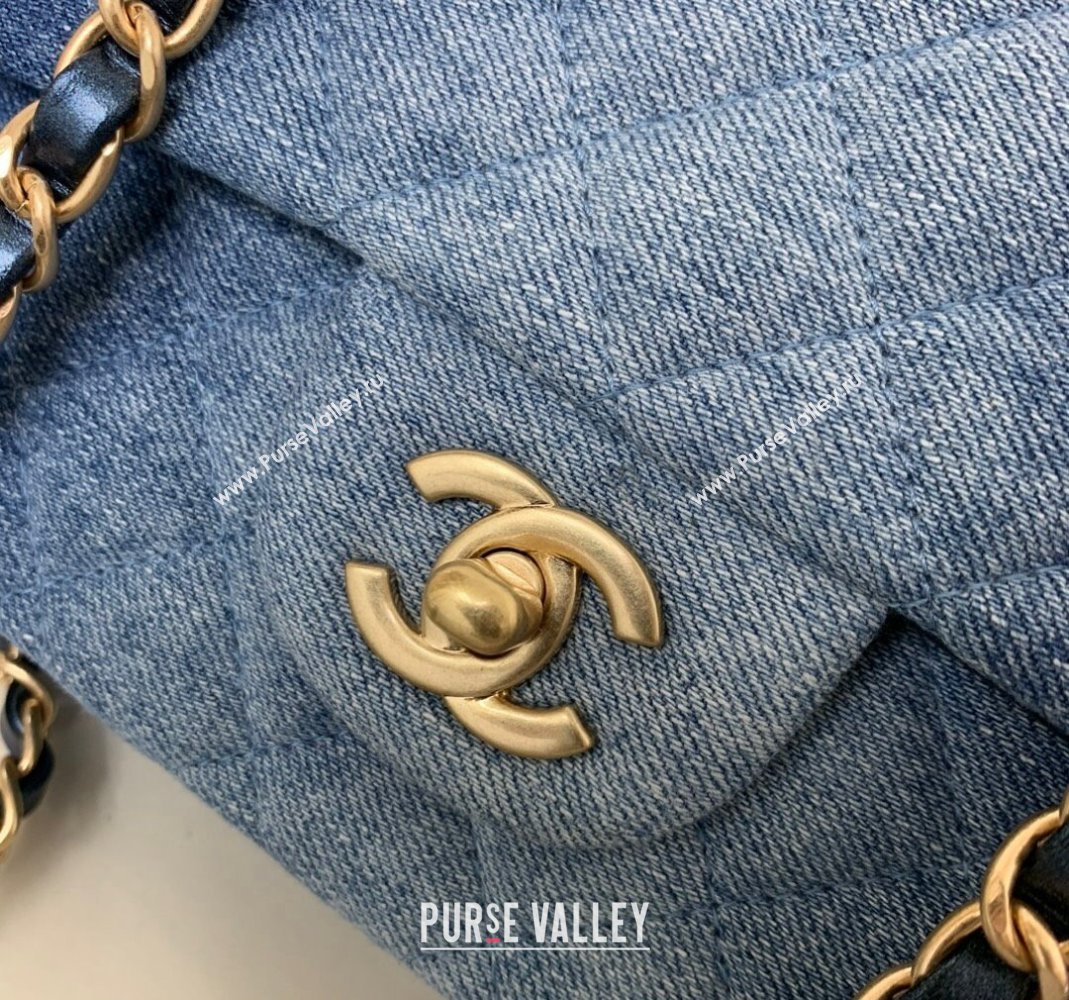 Chanel Washed Denim Classic 11.12 Flap bag A01112 Blue 2024 (yezi-240517135)