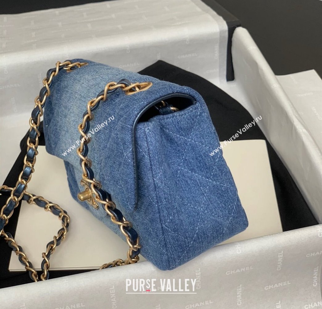 Chanel Washed Denim Classic 11.12 Flap bag A01112 Blue 2024 (yezi-240517135)